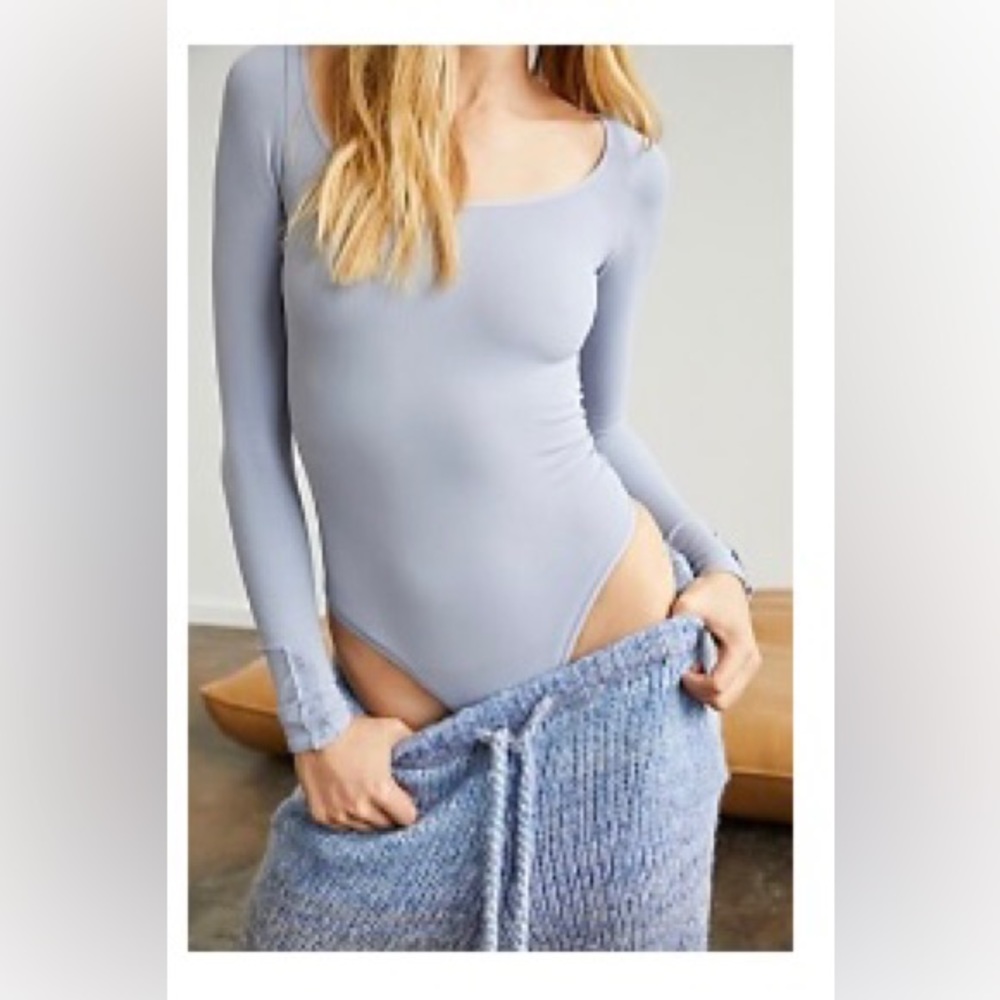 Free People split up blue bodysuit